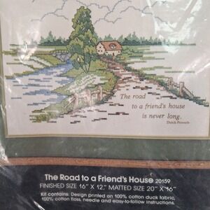 Golden Bee Stamped Cross Stitch‎ Kit Unisex 16x12 Green Road to Friend's House